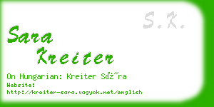 sara kreiter business card